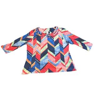 Alfred Dunner Multicolored Chevron Maximalist Top